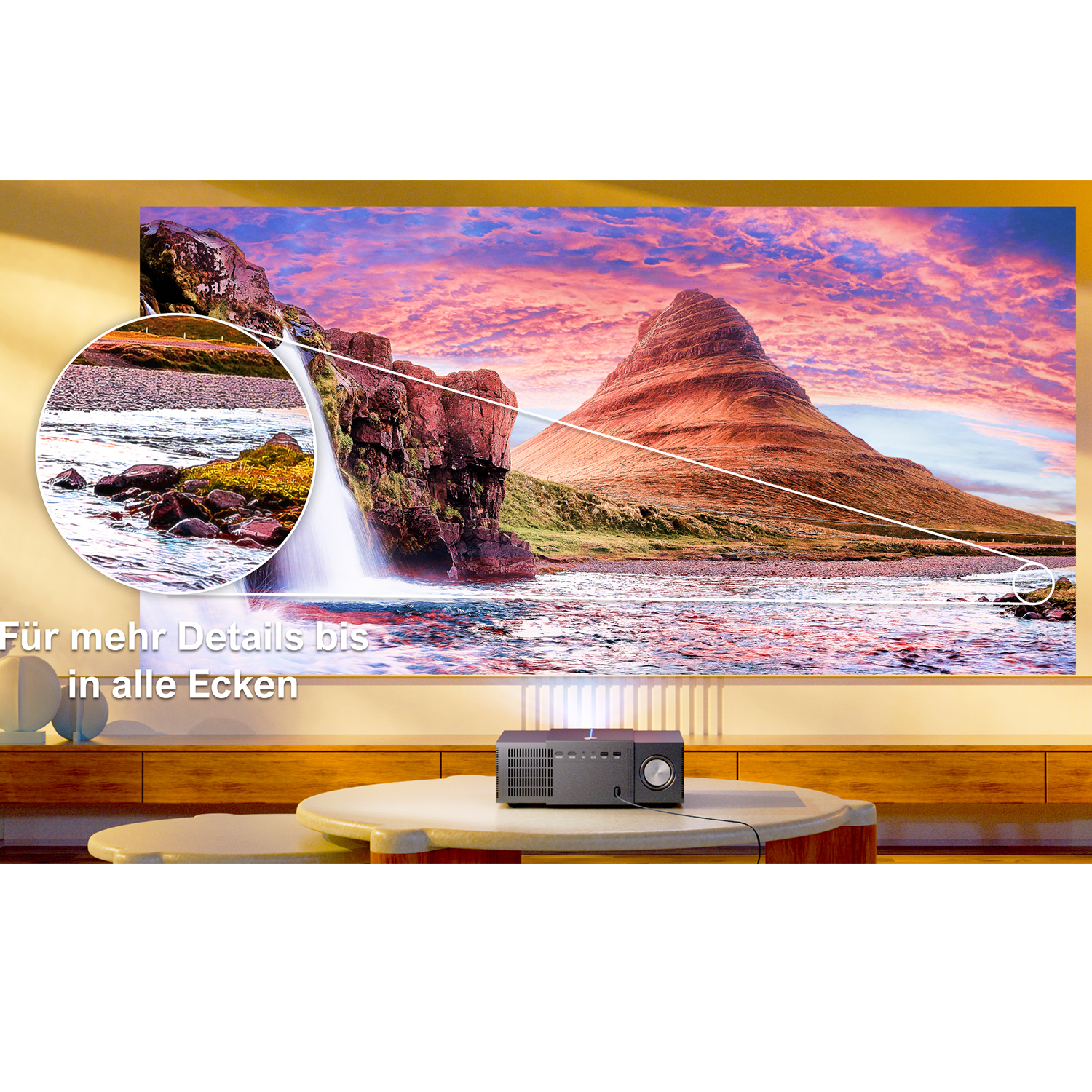 ULTIMEA Apollo P60 Native 1080P, 30W Lautsprecher, 4K Heimkino Beamer(Full-HD, 900 ANSI-Lumen)