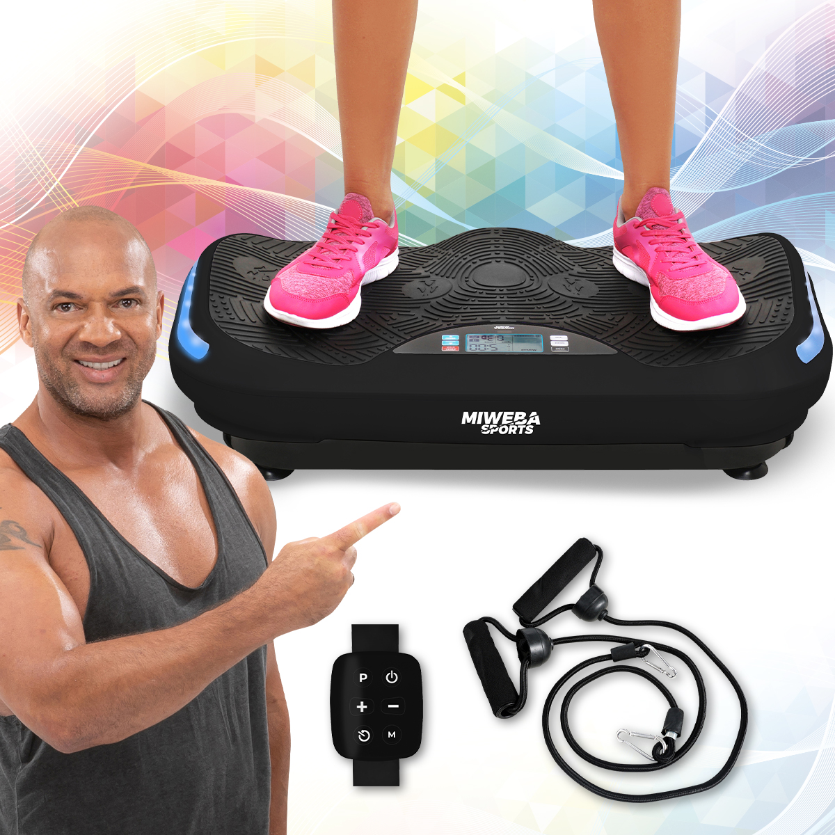 MIWEBA SPORTS MV300 4D | Vibrationsplatte, Schwarz