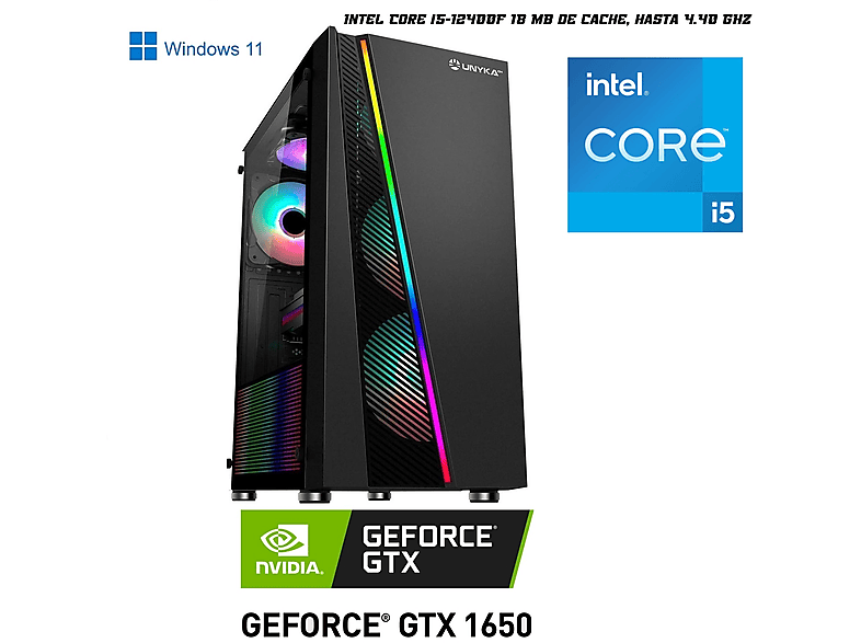 PC Gaming - JOYBE COMPUTERS PC Gaming - Intel i5 12400F / GTX 1650 / 16 GB / M.2 256 GB + 2 TB