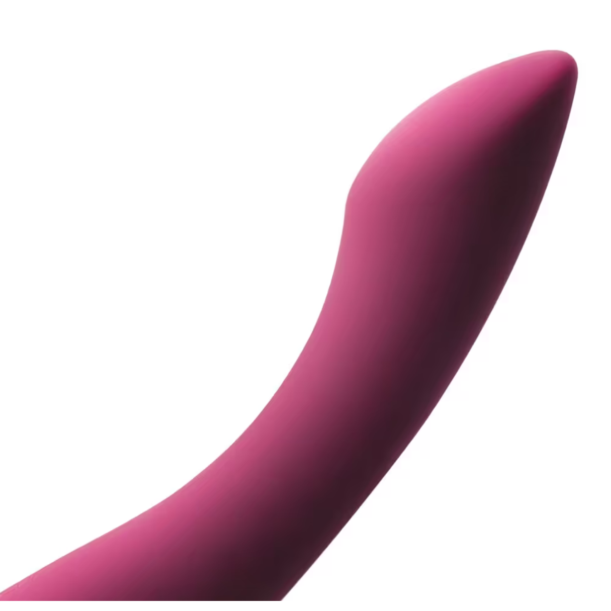 Rosa Vibrator vor weißem Hintergrund.