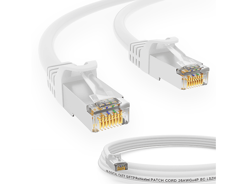 HB-DIGITAL SET 50 m CAT.7 netwerkkabel, LAN-installatiekabel, AWG 23
