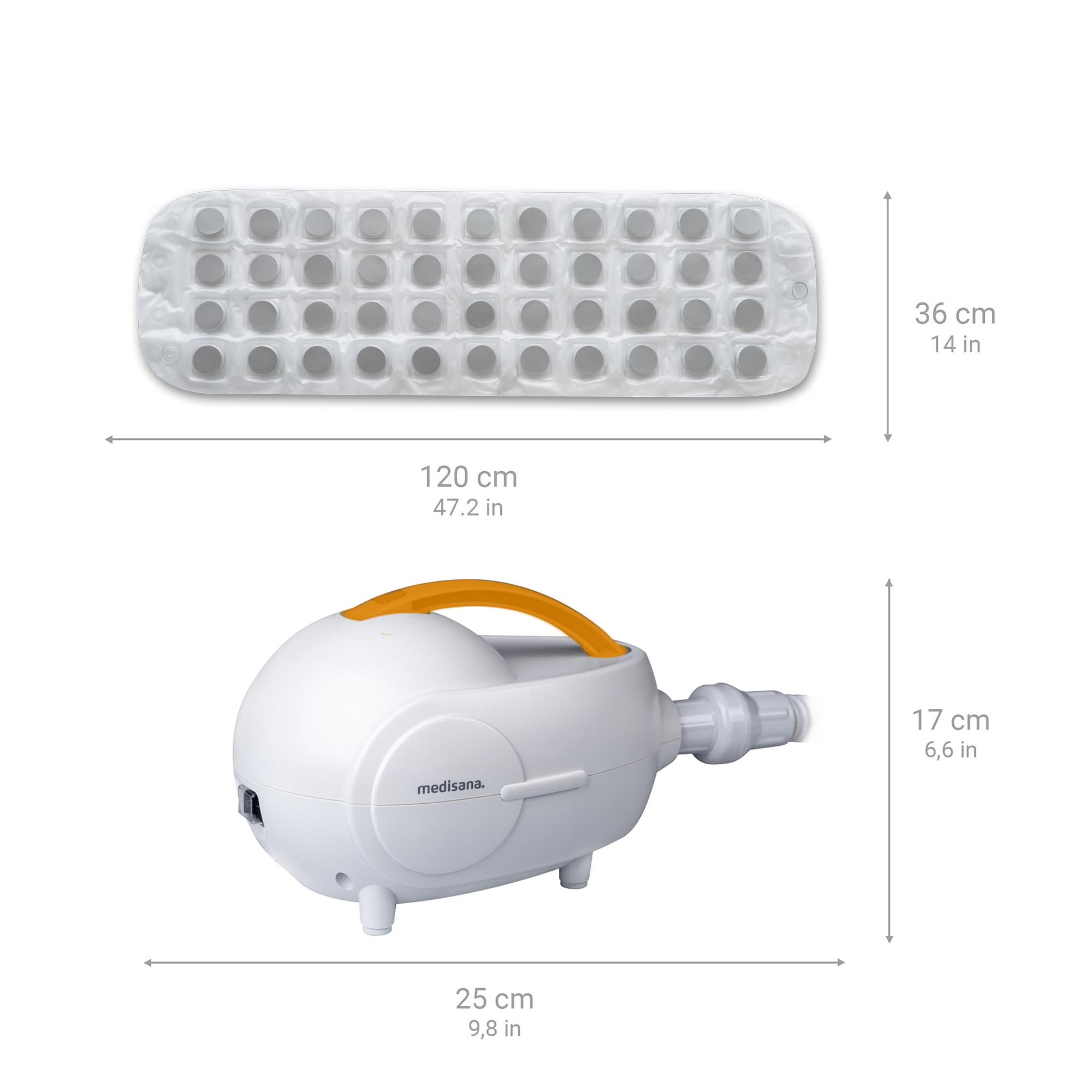 Bubbelmachine voor badkuip, waterdichte spa-mat voor het hele lichaam, bubbels met 6 snelheden, afstandsbediening en antislip zuignappen voor volledige ontspanning van het lichaam, Extended124 cm