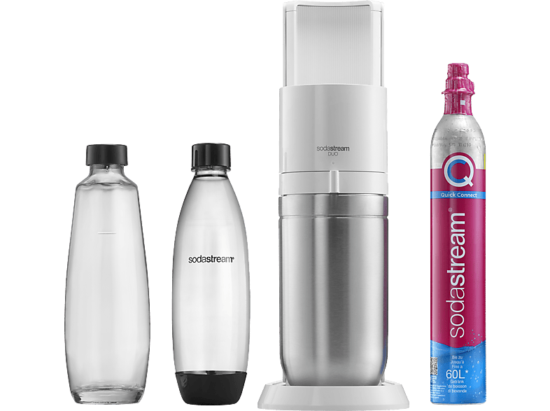 SodaStream E-DUO Sodamaker met CO2-cilinder, standaardverpakking (1 x glazen fl. 1 L 1 x KSTFL 1L, DWS