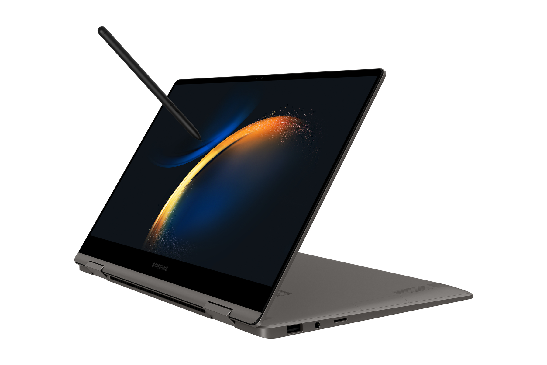 SAMSUNG NP734QFG-KA1ES, Notebook mit 13,3 Zoll Display,  Prozesssor, 16 GB RAM, 512 GB SSD, SSD, Grau
