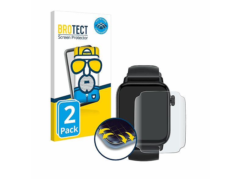BROTECT Full-Cover Schutzfolie Für NONGAMX Smartwatch 1,39 Zoll – Selbstheilend & Blasenfrei