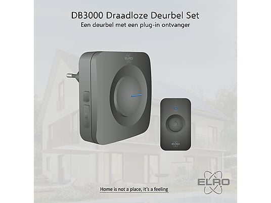 ELRO DB3000PL-P1C1B Deurbel Zwart