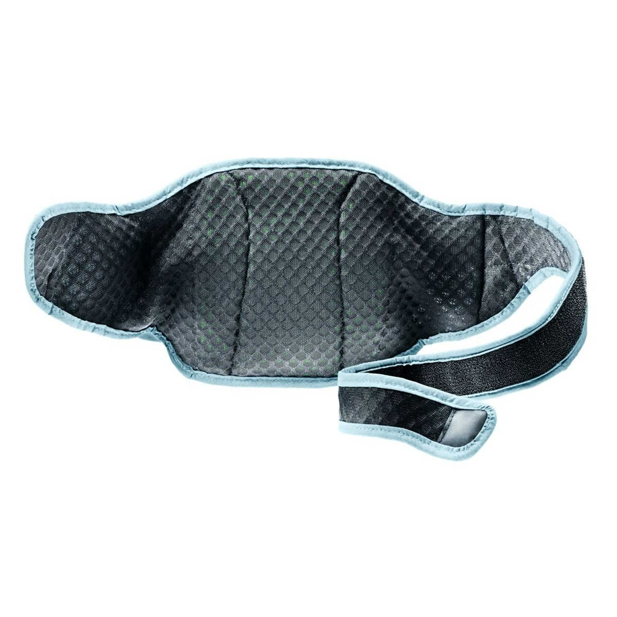 Rückenstützgürtel mit blauem Rand und schwarzem Mittelteil mit Mesh-Design.