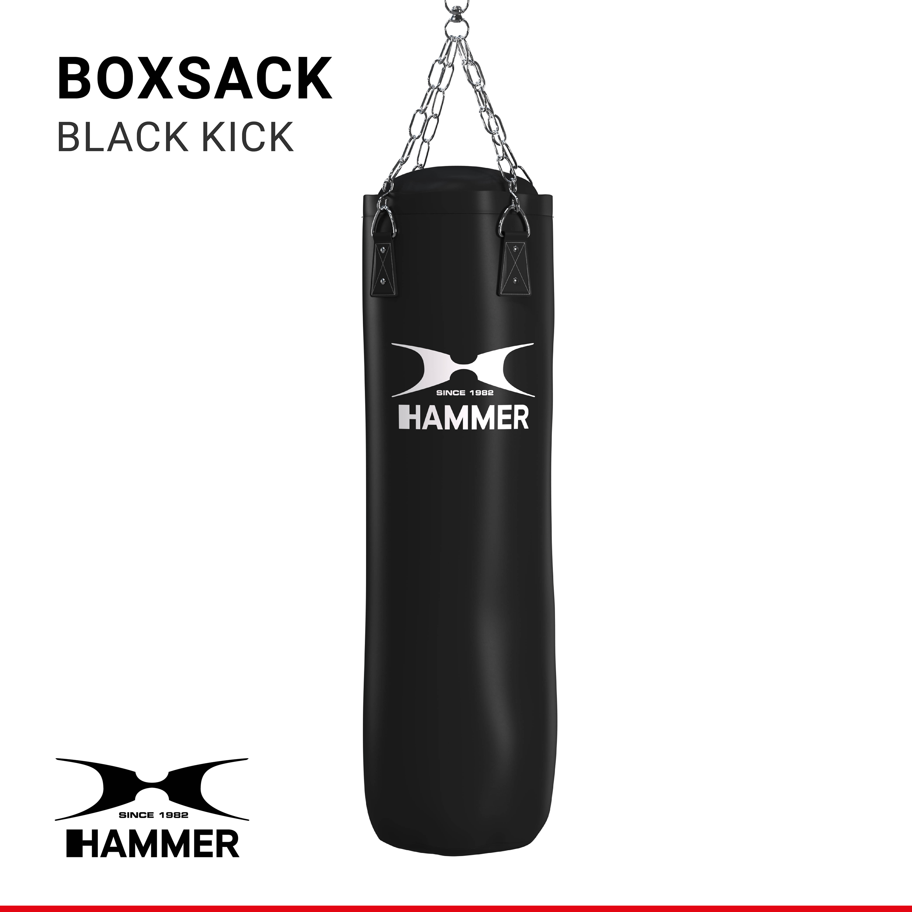 HAMMER BOXING 120 cm Boxsack, Schwarz