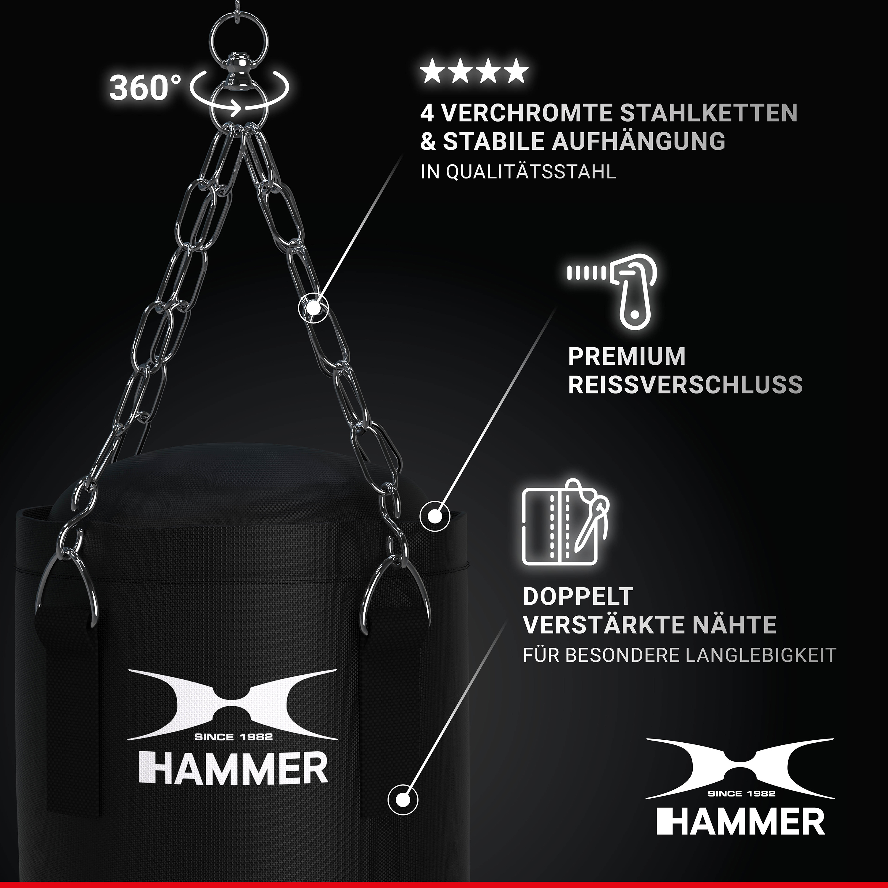 HAMMER BOXING Sparring Box-Set, Schwarz