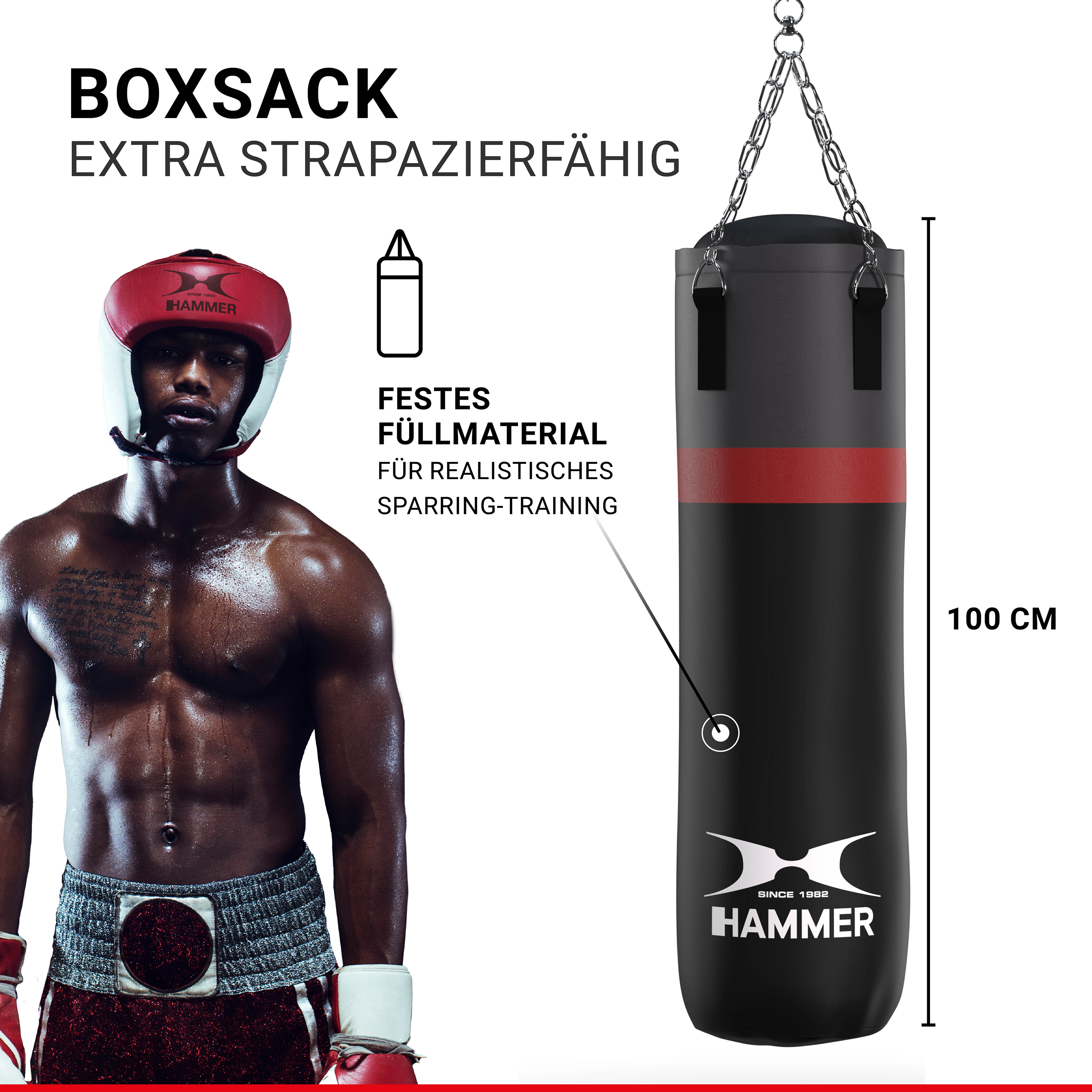 HAMMER BOXING Cobra Boxsack, Schwarz