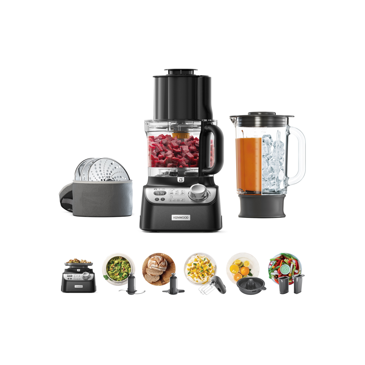 Robot da cucina Kenwood e accessori. Frullatore, spremiagrumi e vari strumenti.