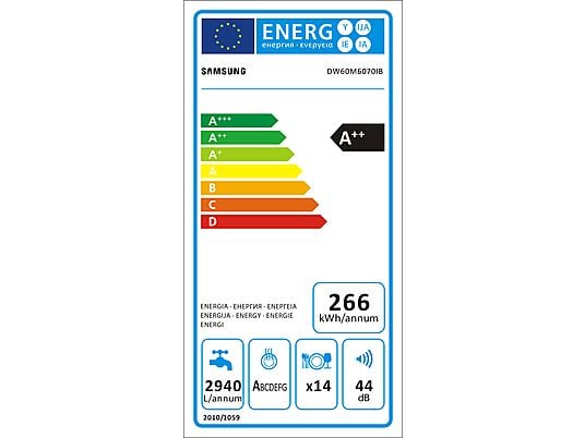 SAMSUNG DW60M6070IB/ET Inbouwvaatwasser