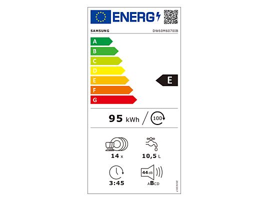 SAMSUNG DW60M6070IB/ET Inbouwvaatwasser