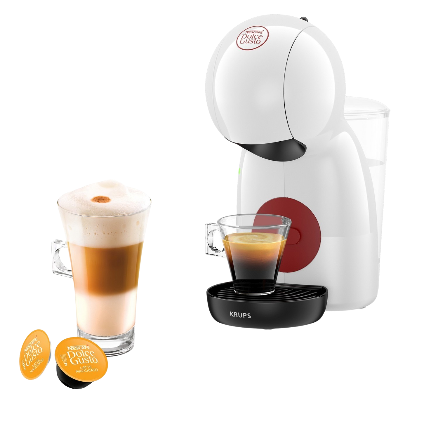 Cafetera de cápsulas KRUPS NESCAFÉ DOLCE GUSTO PICCOLO XS KP1A31, 15 bar,  1600 W, Blanco