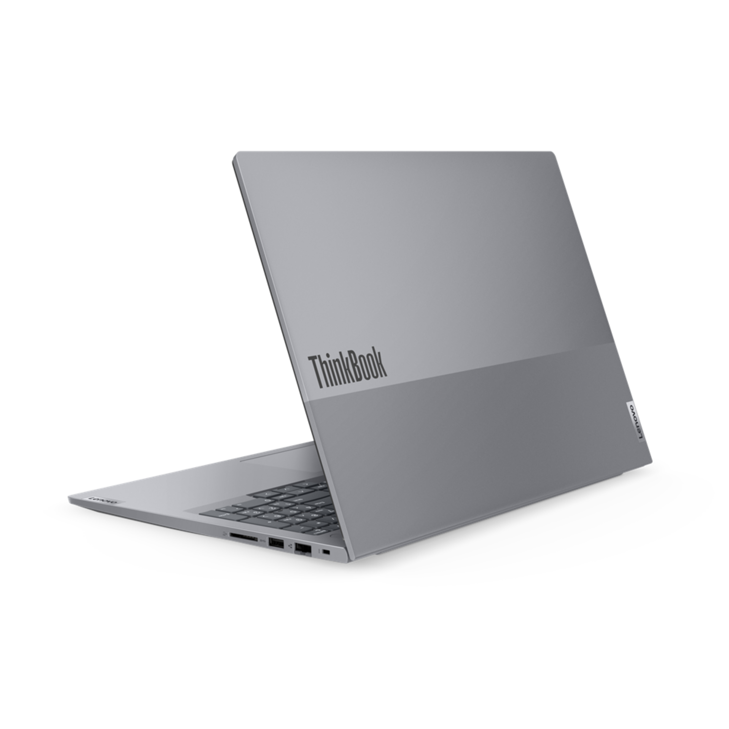 Laptop z logo ThinkBook z tyłu.