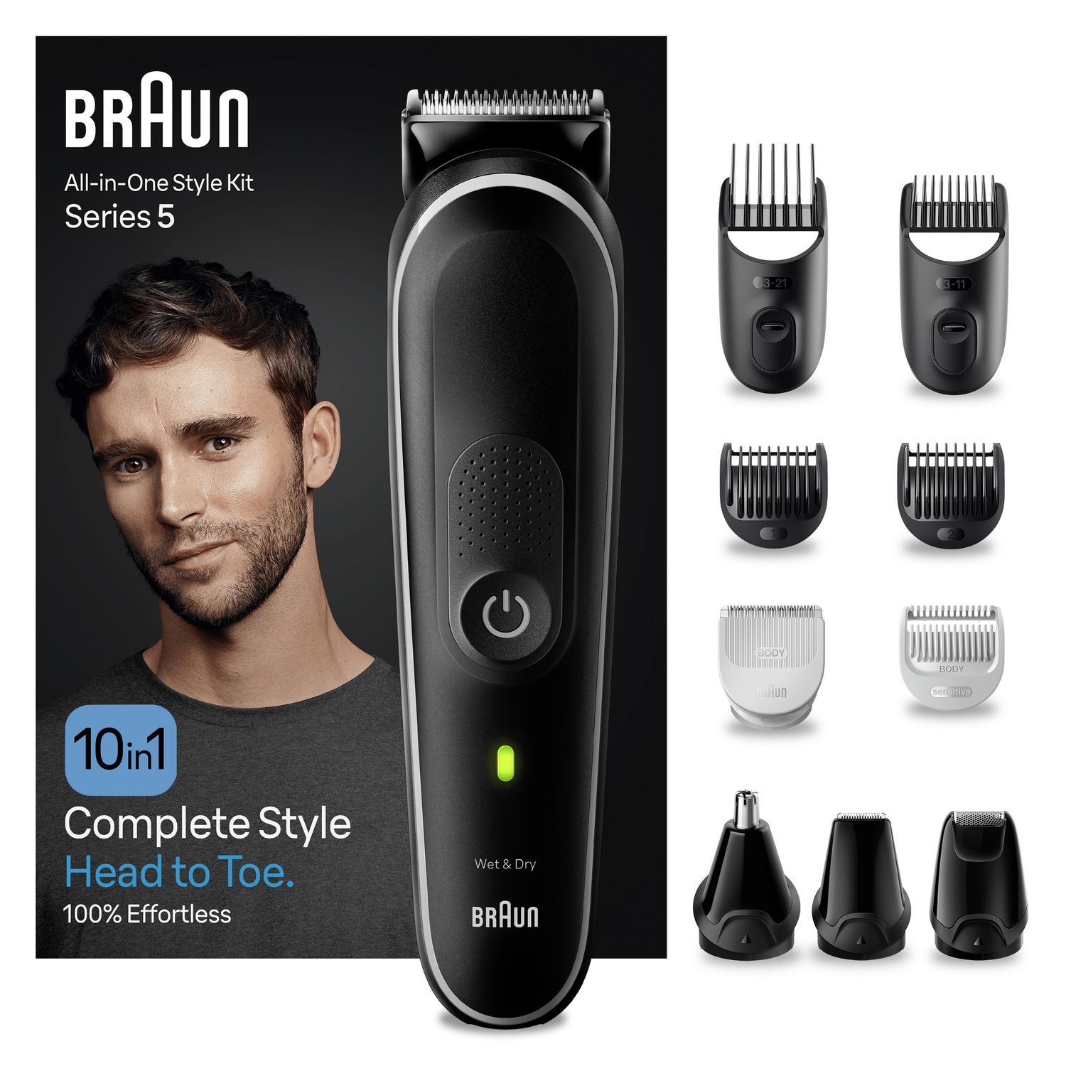 Uomo con un rasoio, kit 10 in 1.