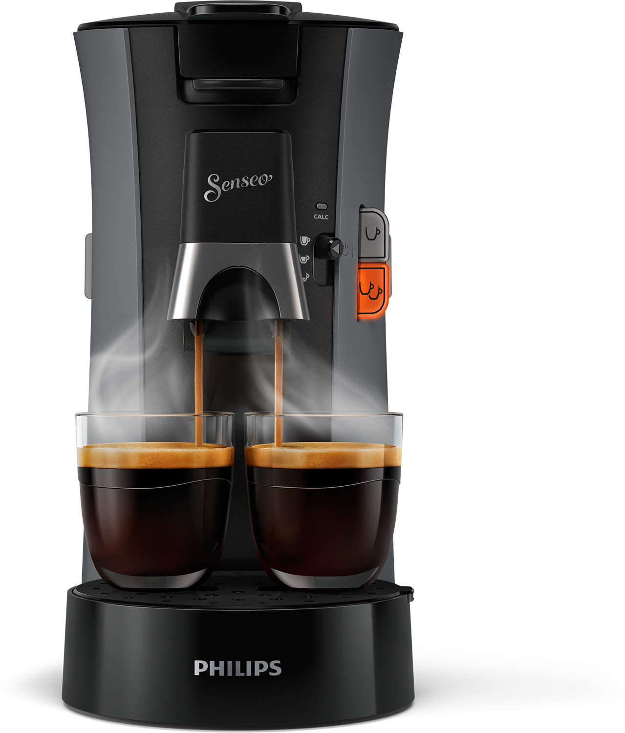 Ekspres do kawy parzący kawę do dwóch szklanek.