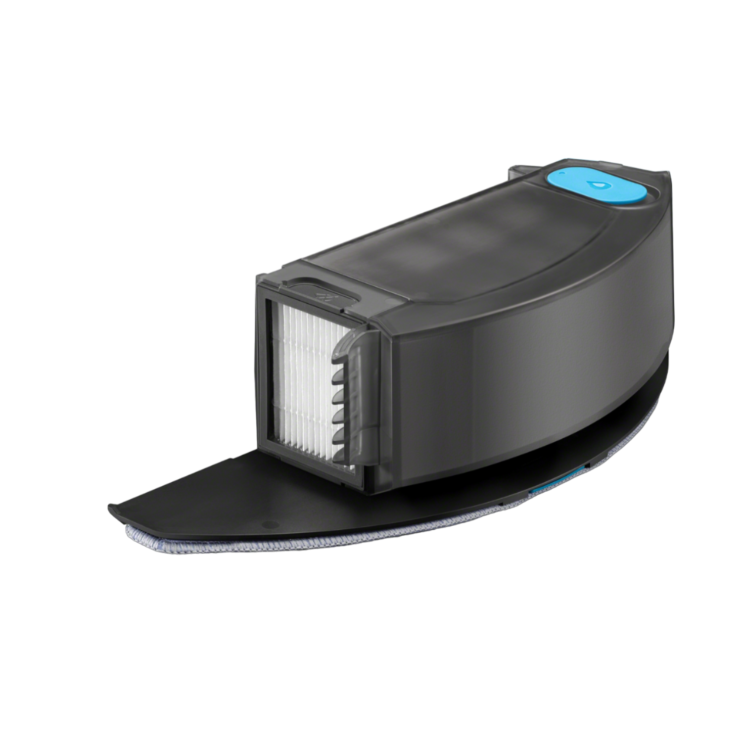 Czarno-białe akcesorium do odkurzacza z filtrem pośrodku.