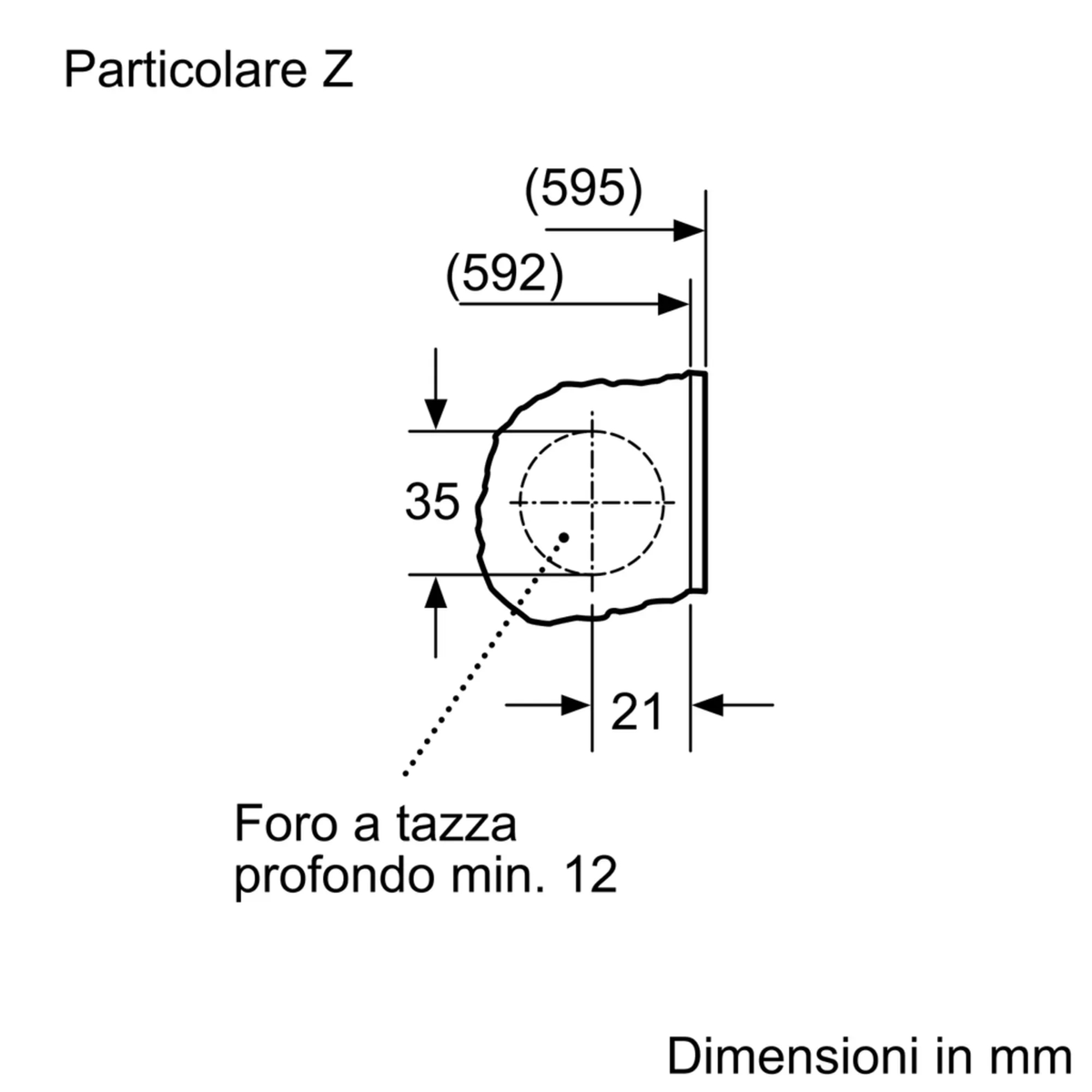Rysunek techniczny z wymiarami i miarami.