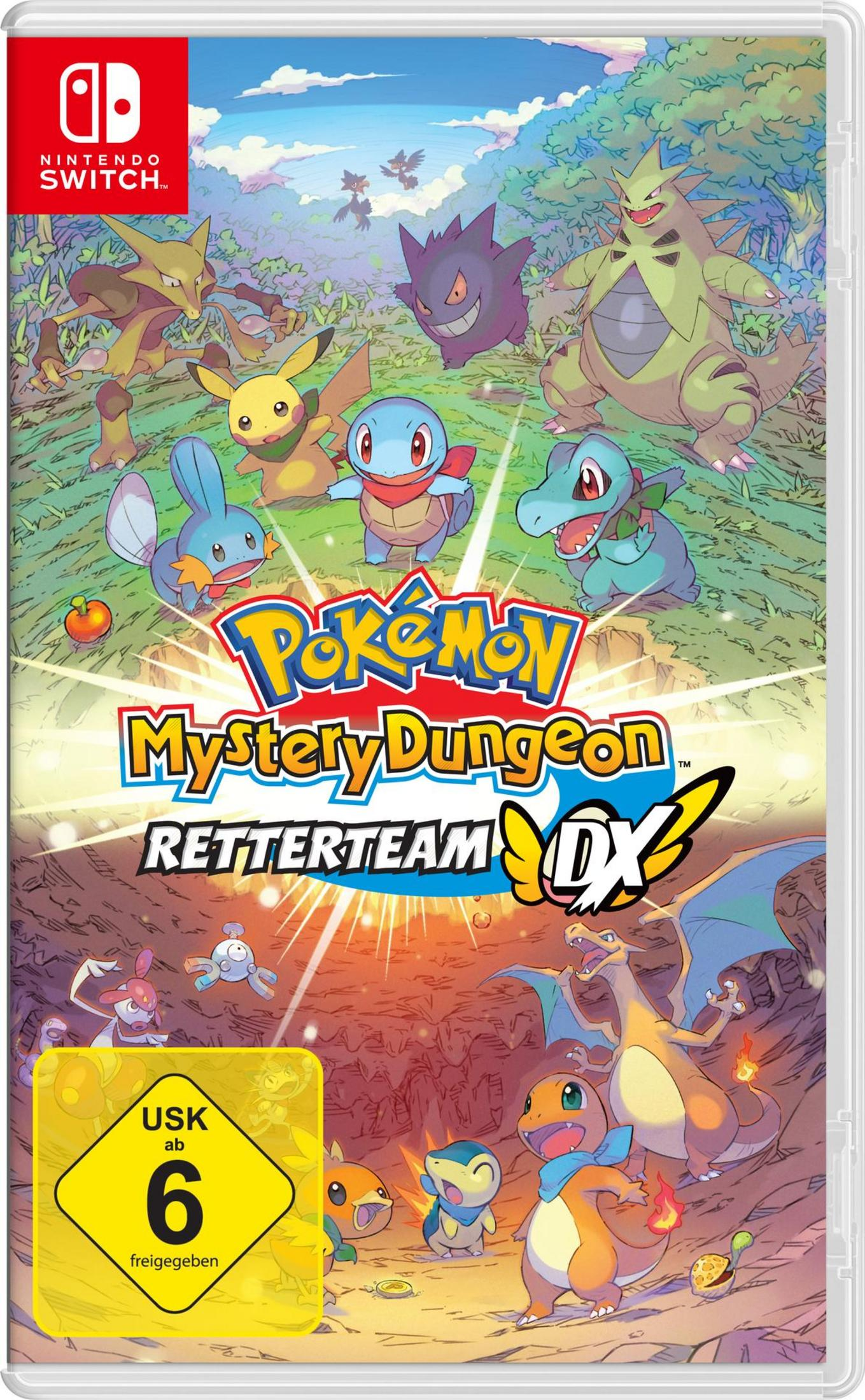 Ein Nintendo Switch-Spielcase mit Pokémon-Charakteren und einer USK 6-Bewertung.