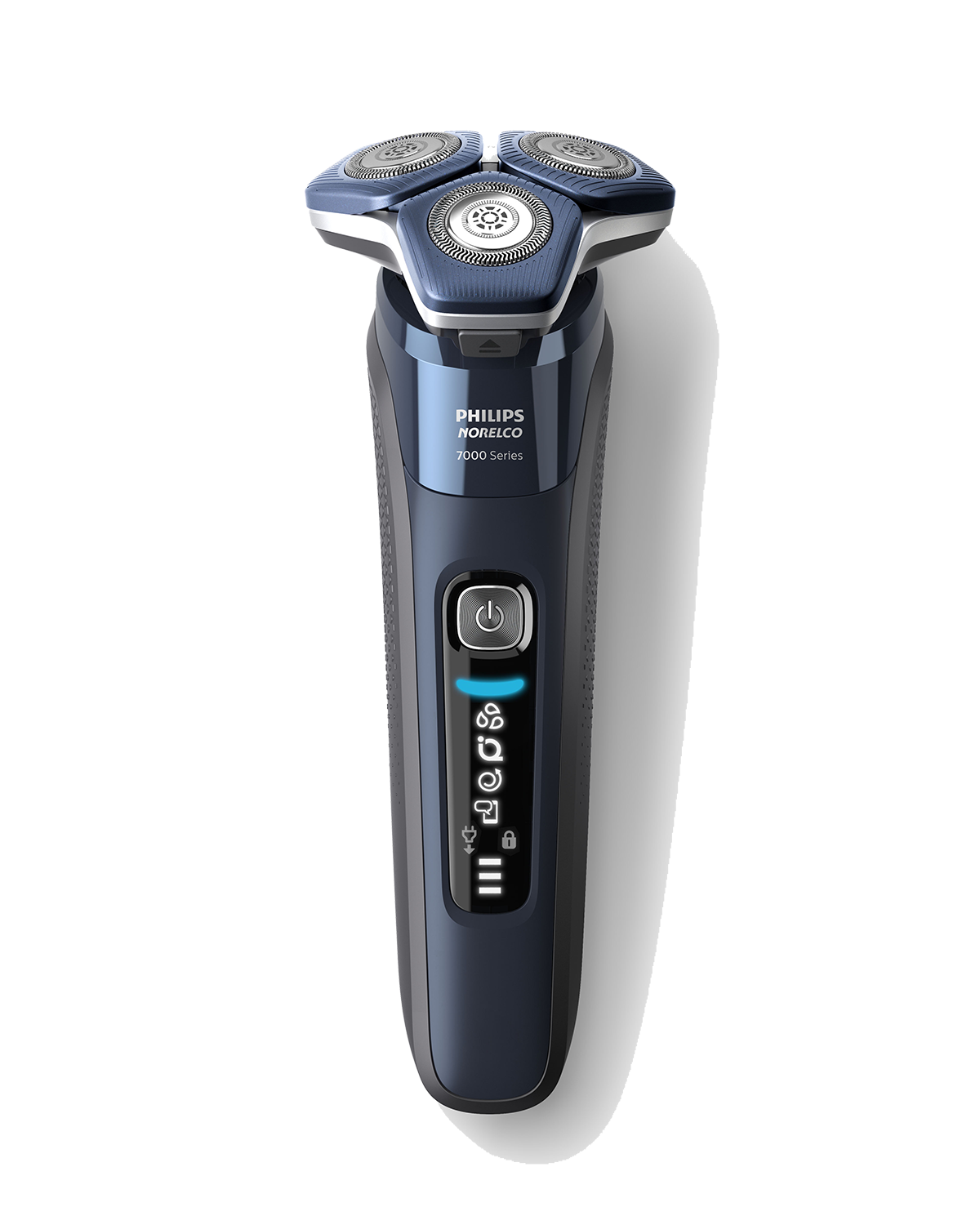 Niebiesko-czarna golarka elektryczna Philips Norelco.