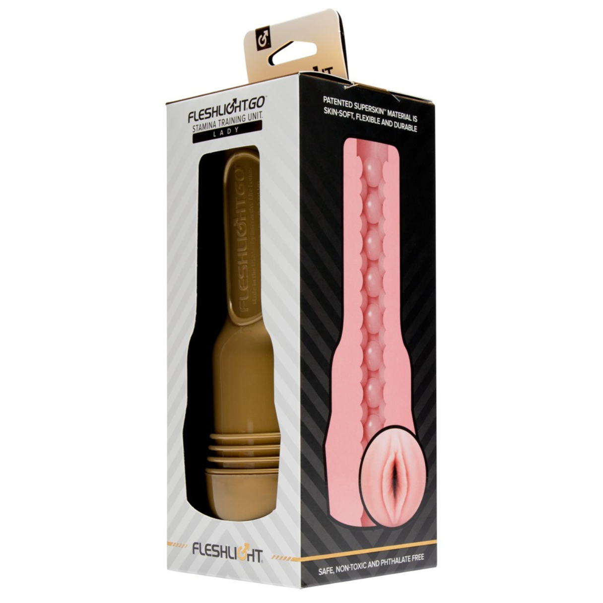 Fleshlight STU Lady, in Verpackung, isoliert.