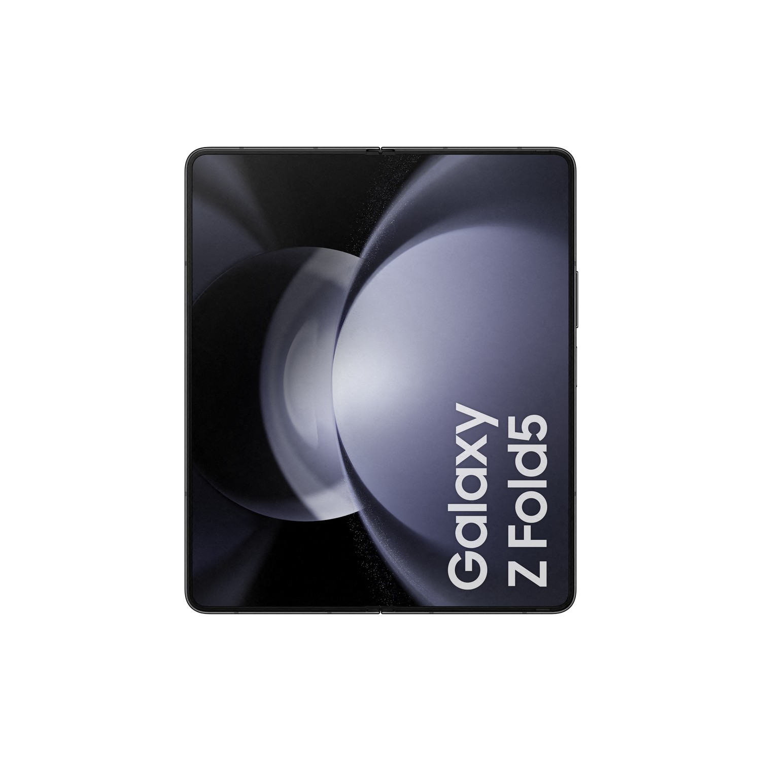 Widok z przodu czarnego, złożonego Samsung Galaxy Z Fold5.