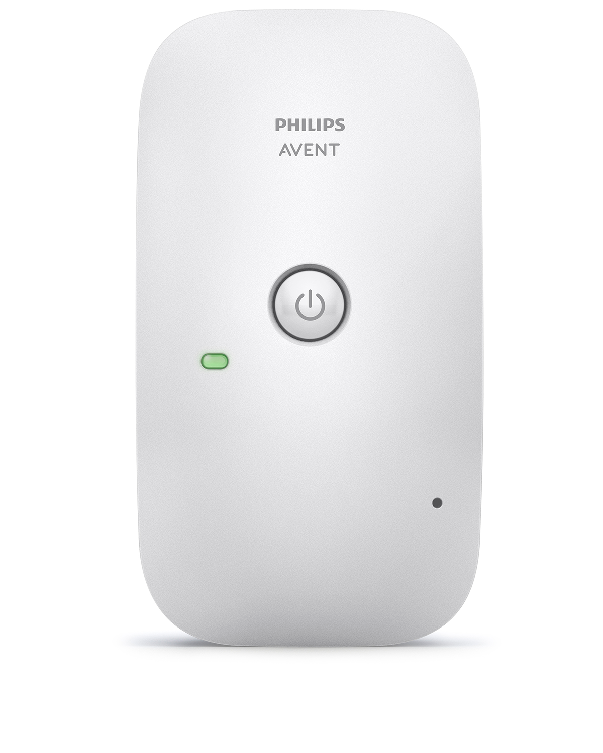 Dispositivo blanco Philips AVENT con botón de encendido y luz verde.