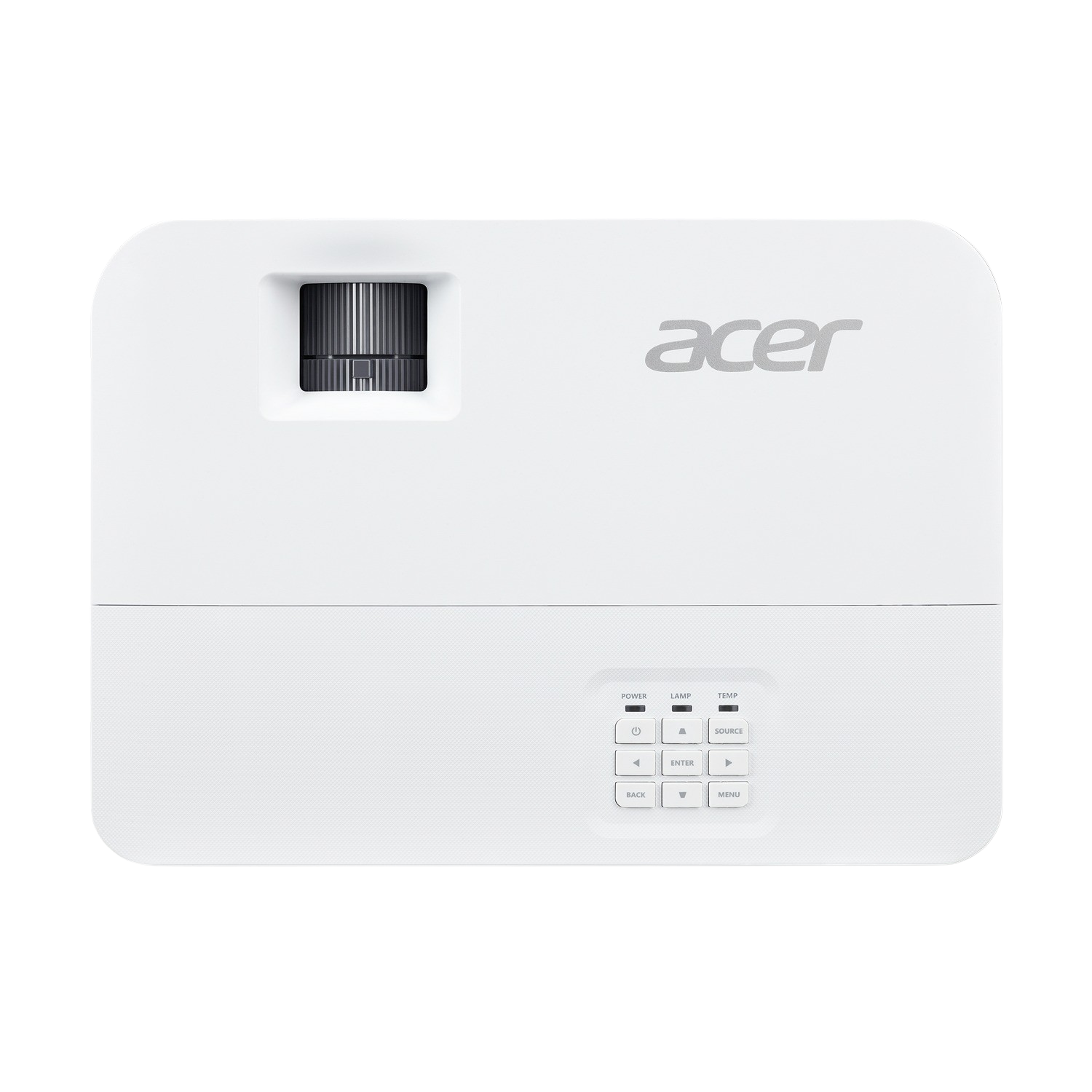 Proiettore Acer bianco con pulsanti di controllo e logo Acer.
