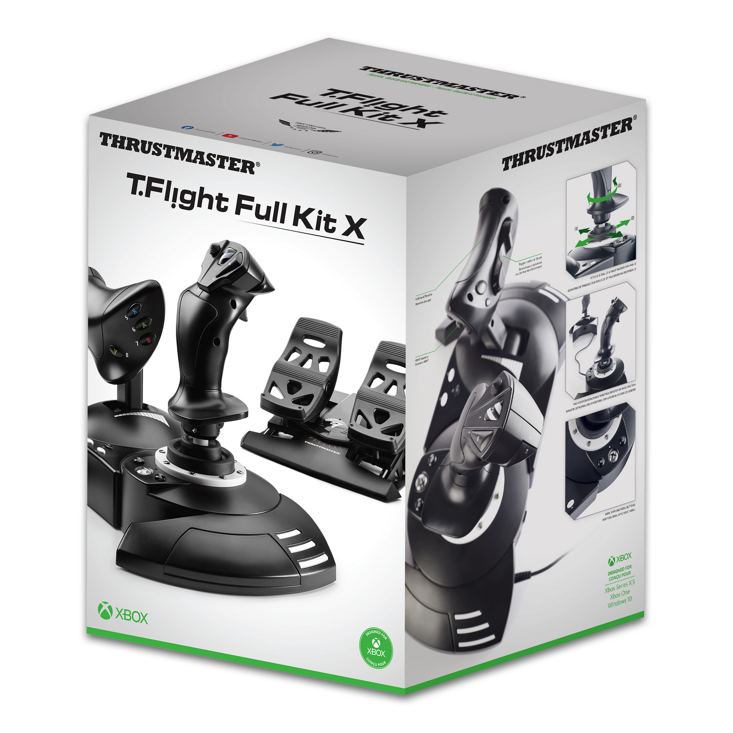 Zapakowany Thrustmaster T.Flight Full Kit X, joystick do gier i pedały.