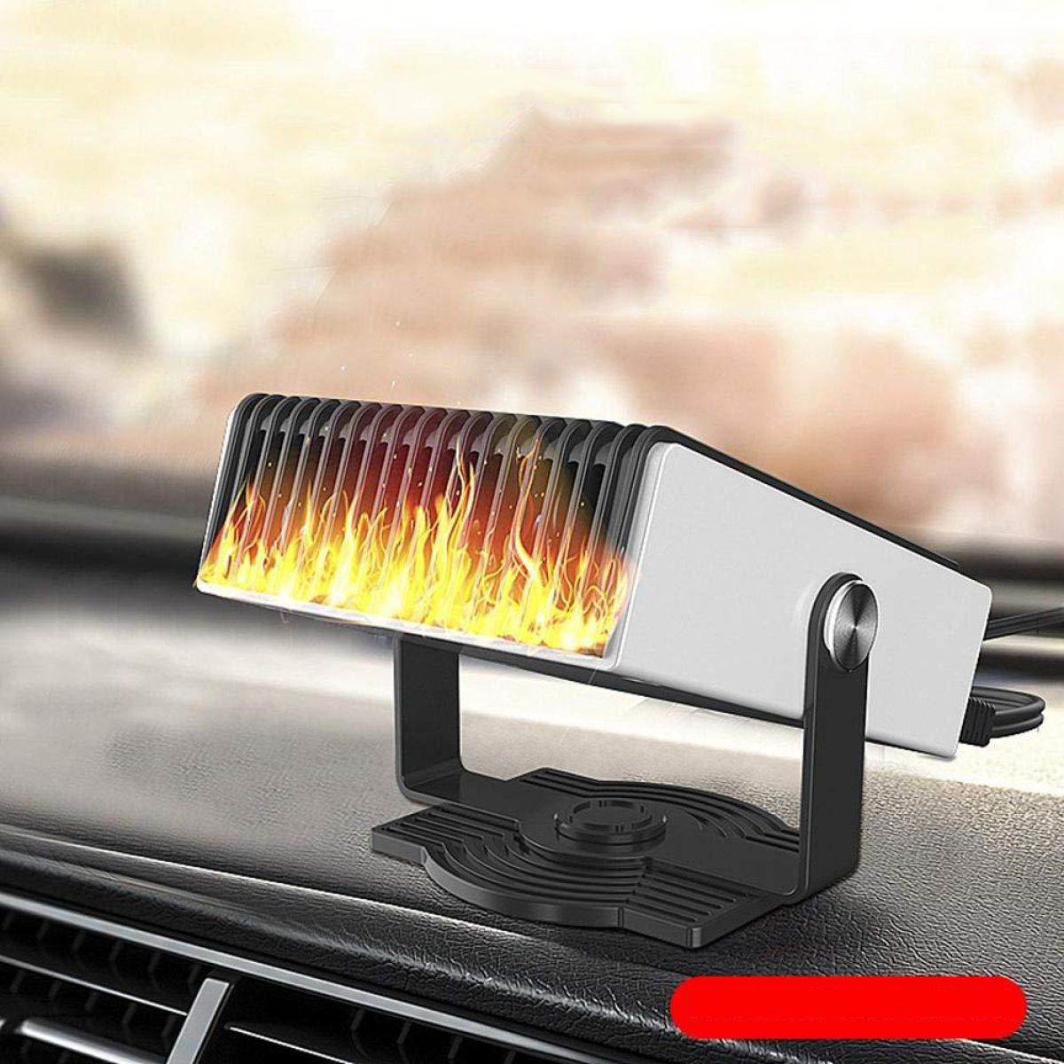 Armaturenbrett mit einer schwarz-weißen Heizung mit Flammen.