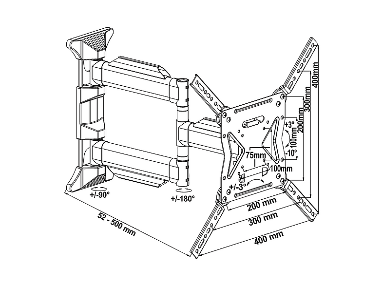 Supporto Da Parete MyWall HB7L Per Casse | Inclinabile, Distanza 286mm, 2 Pezzi