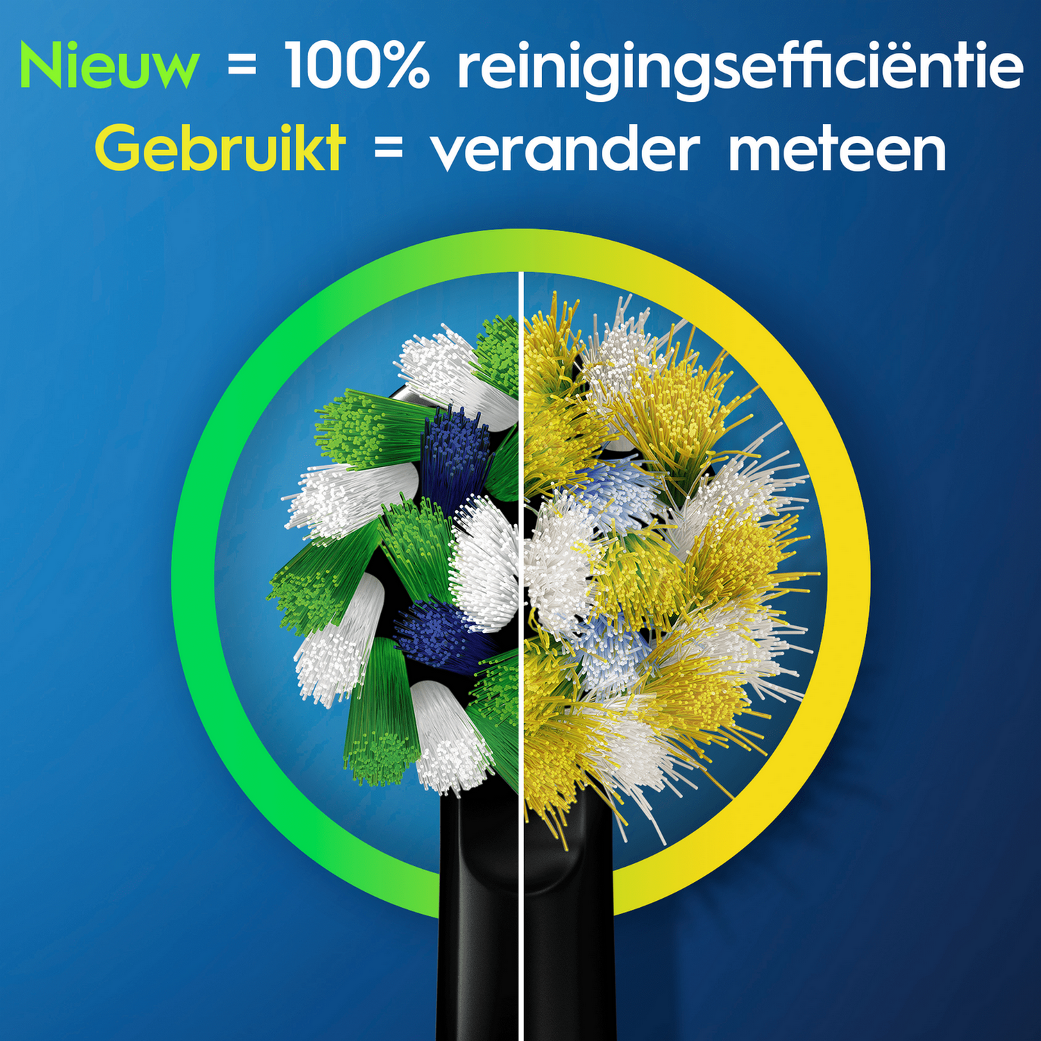 Zahnbürstenkopf-Vergleich: neu vs. gebraucht.