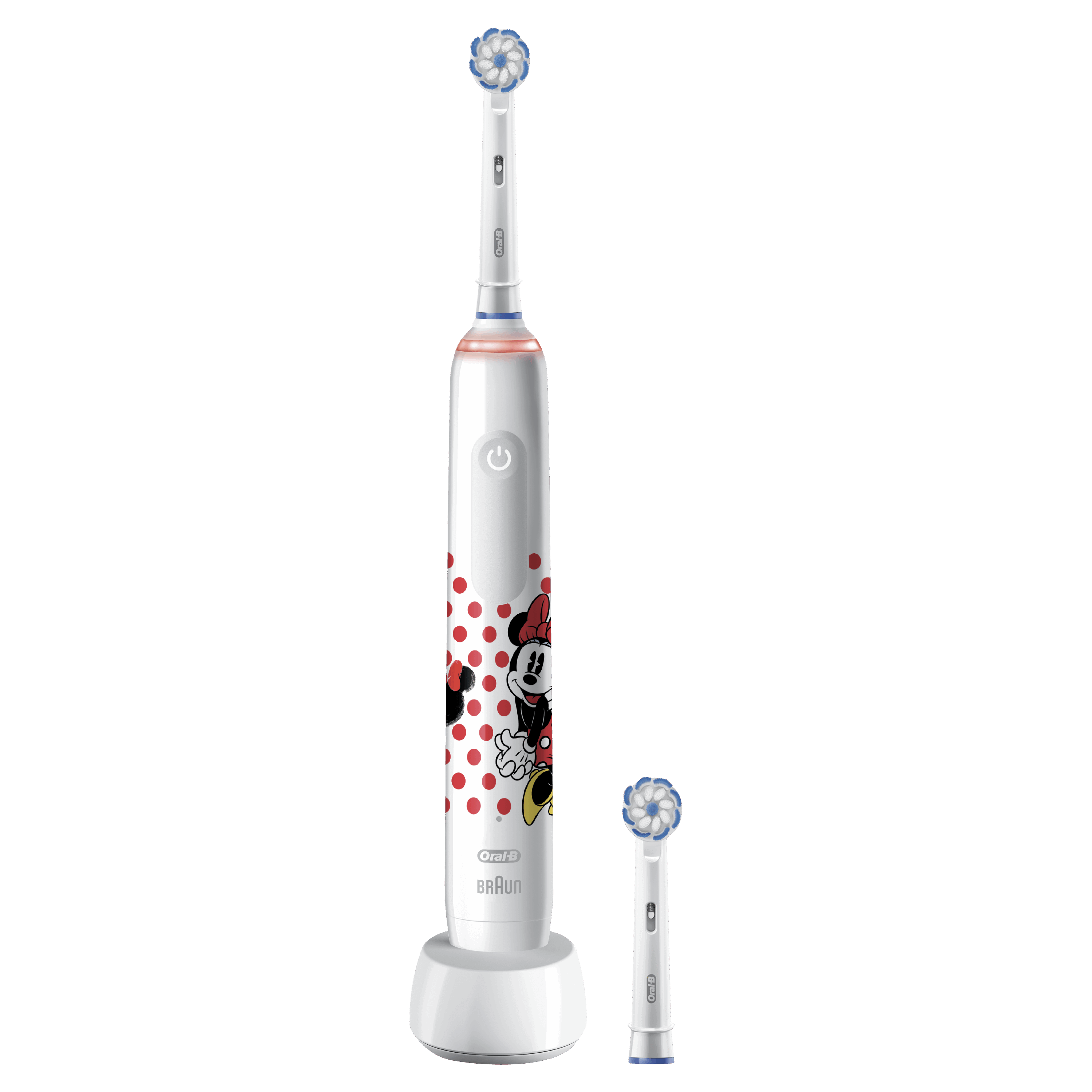 Spazzolino elettrico di Minnie Mouse e base di ricarica.