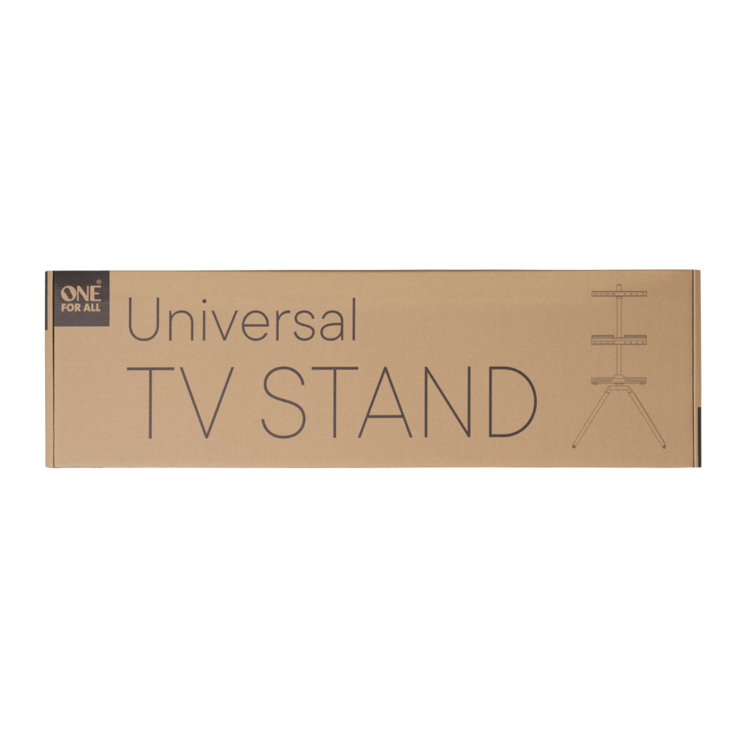 Karton mit der Aufschrift 'Universal TV STAND' und einer Produktabbildung.