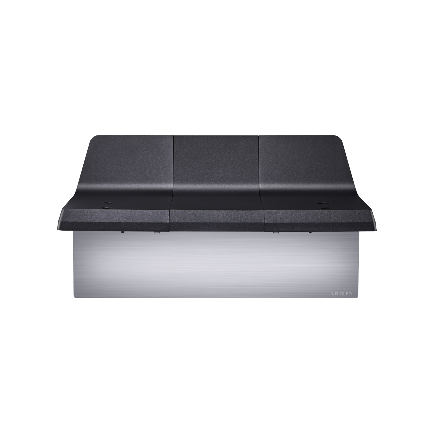 Schwarze und silberne LG OLED Soundbar-Basis.