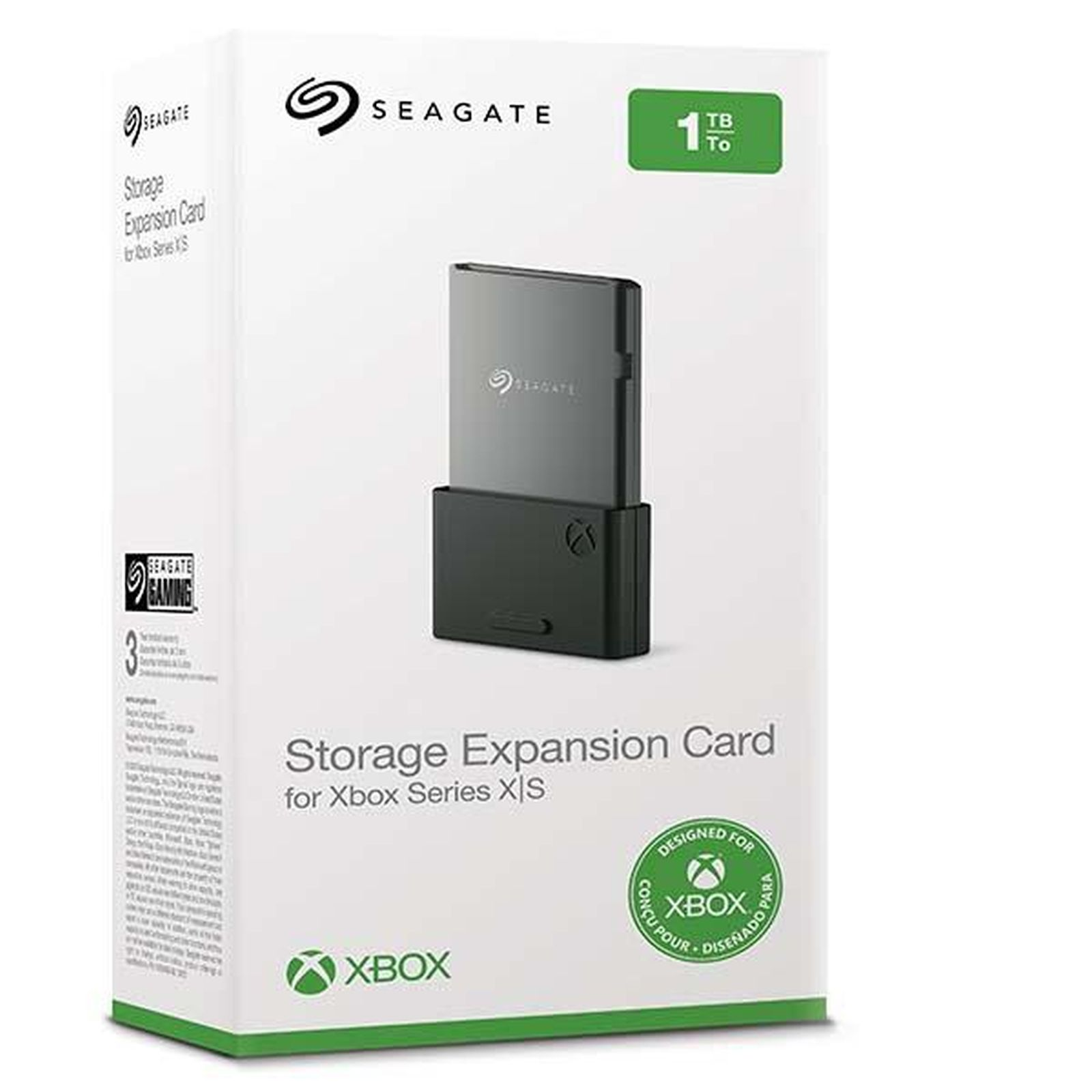 Una scatola bianca e nera per la scheda di espansione di memoria Xbox.