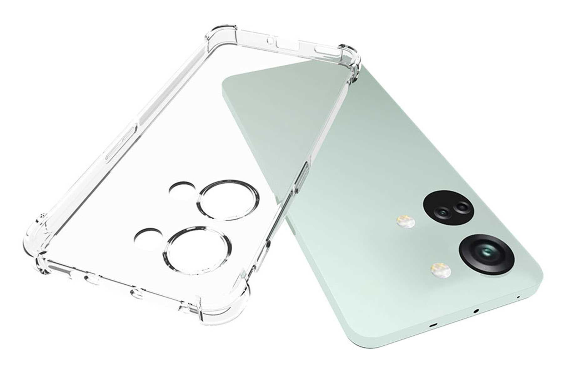 Telefon und eine transparente Handyhülle.