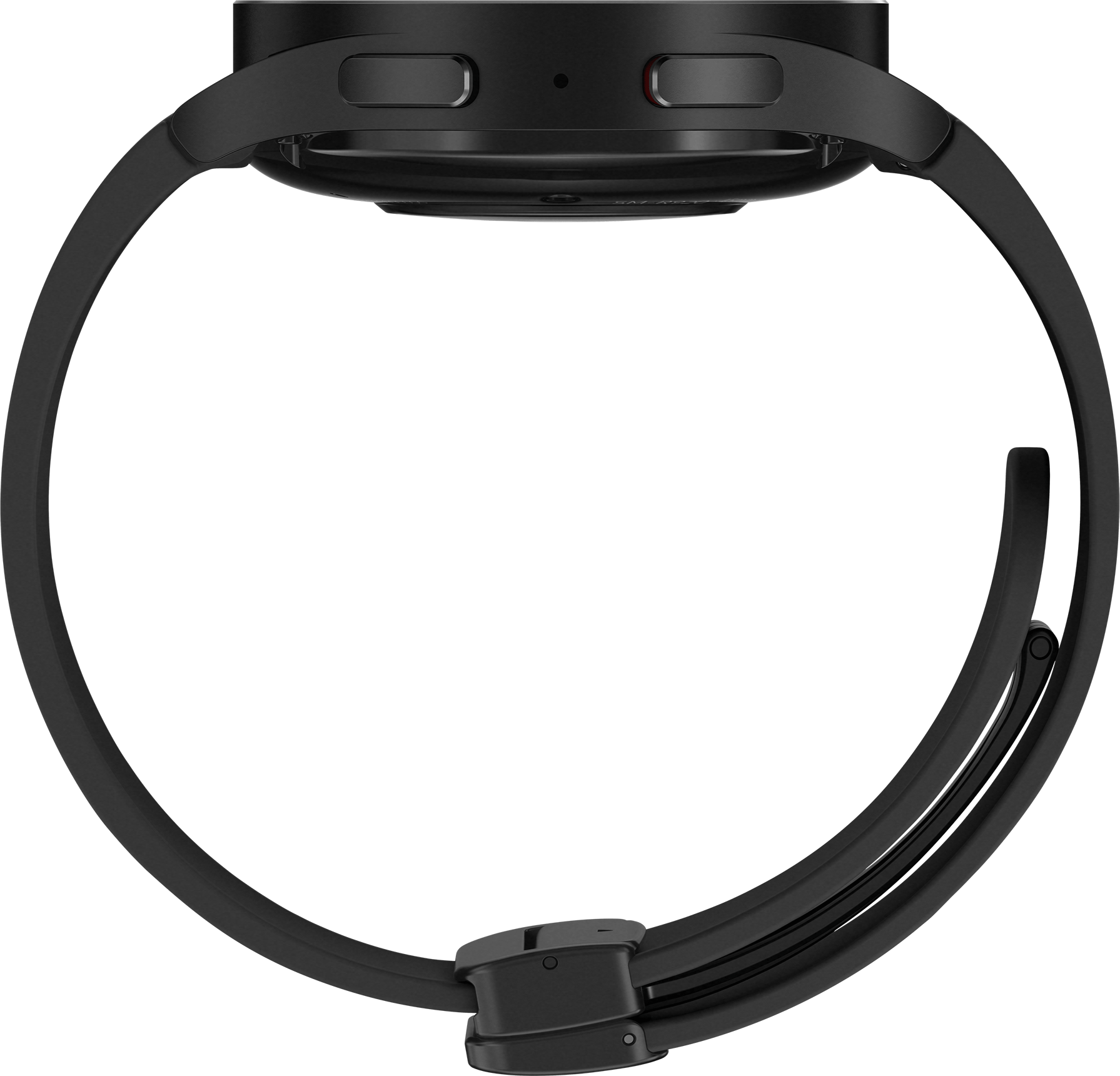 Smartwatch nero con cinturino nero.