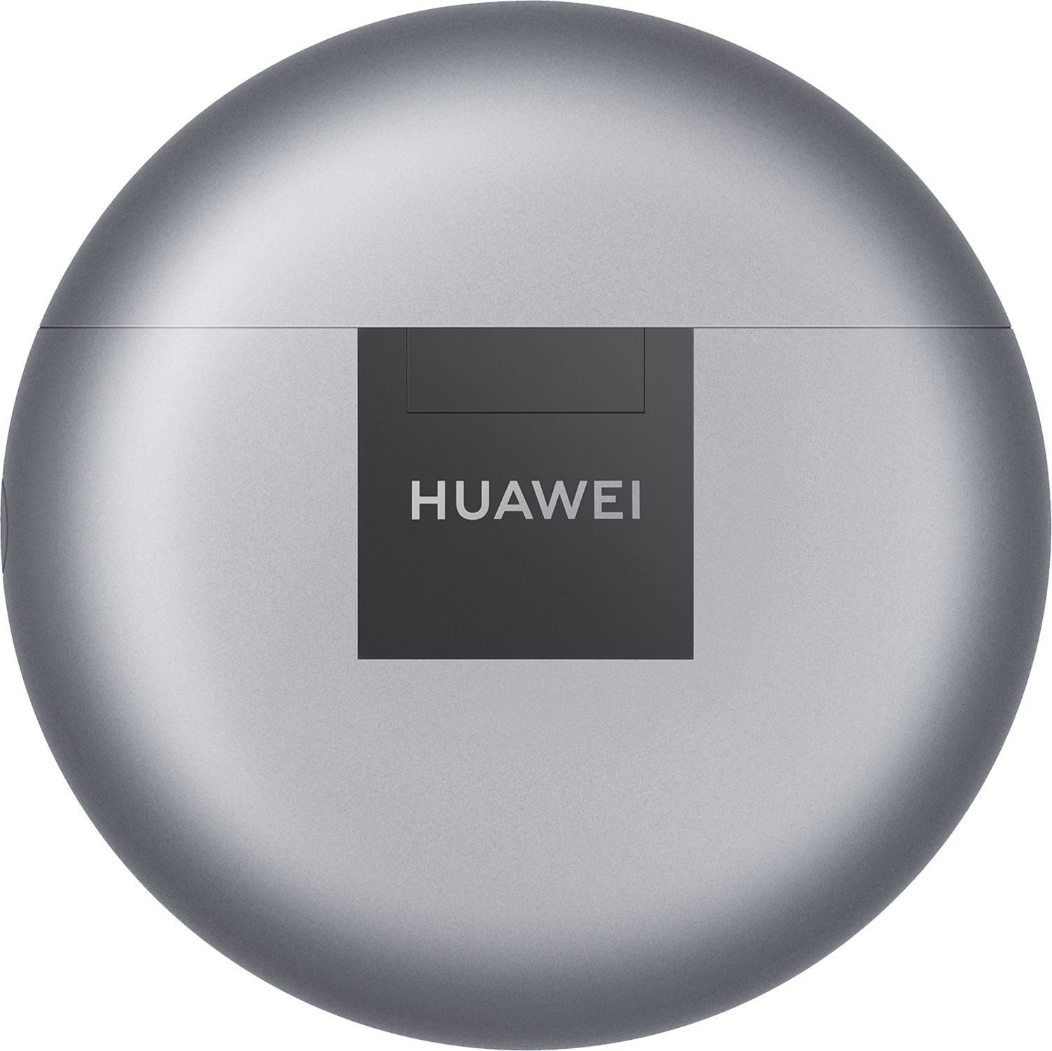Dispositivo circular plateado con la palabra 'HUAWEI'.
