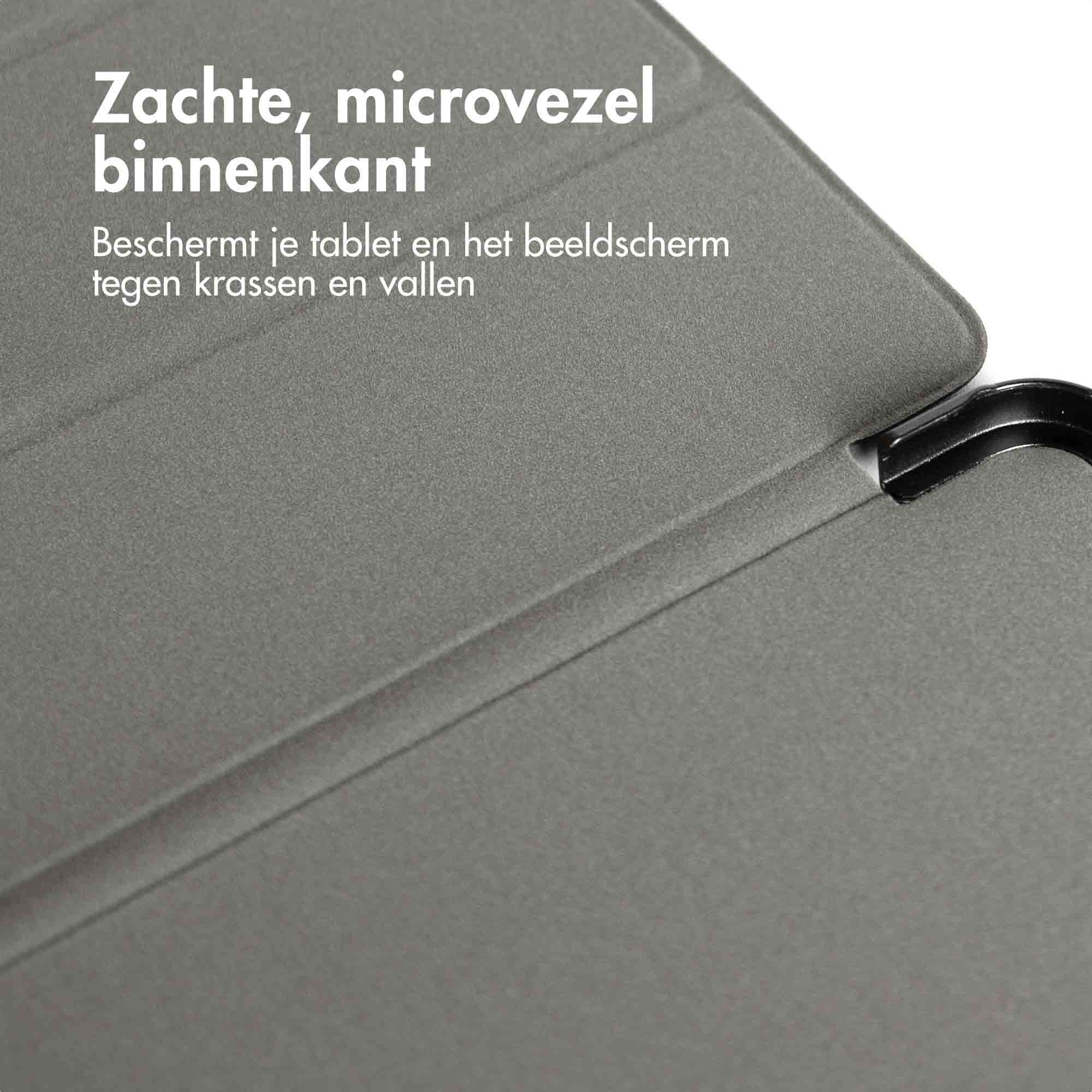 Nahaufnahme einer grauen Tablet-Hülle, die das weiche Innere zeigt.