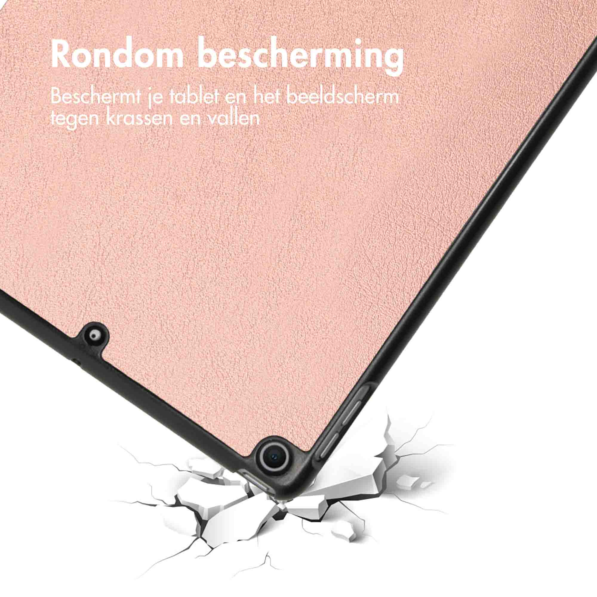 IMOSHION Trifold Bookcase geschikt voor iPad 9 / 7 / 8 - 10.2 inch Protective case 10.2 in Pink Gold