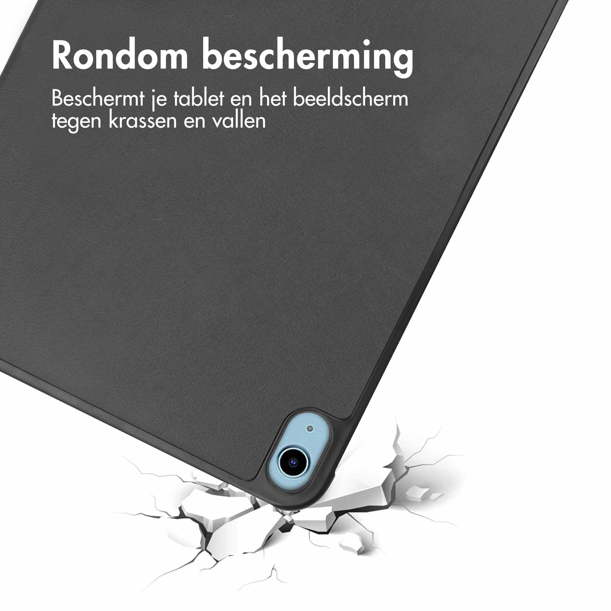IMOSHION Trifold Bookcase geschikt voor Apple iPad 10 (2022) 10.9 inch/Apple iPad 11 (2025) 11 inch Tablethoes 11 inch Zwart