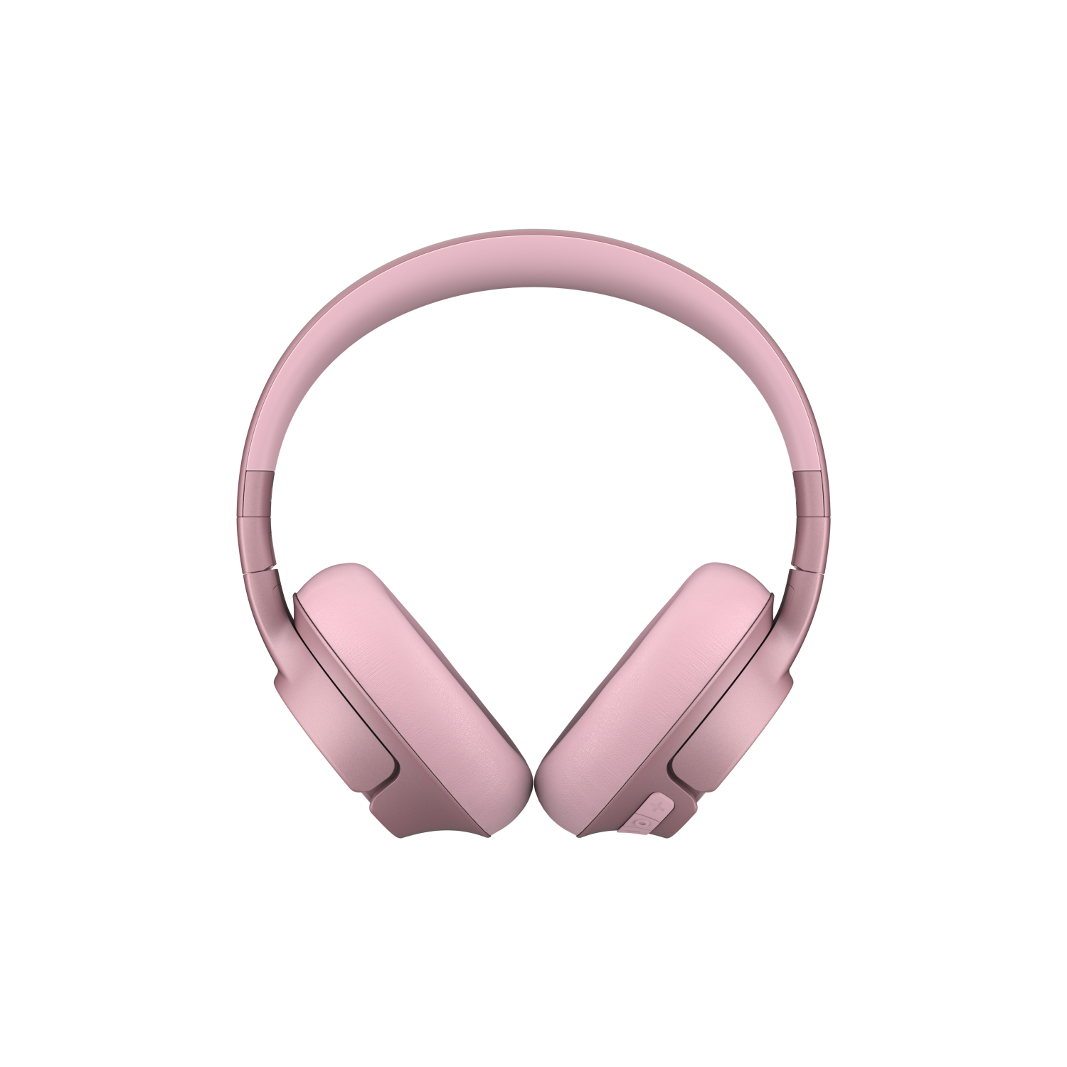 Rosa Kopfhörer vor weißem Hintergrund. Die Kopfhörer sind Over-Ear-Stil.