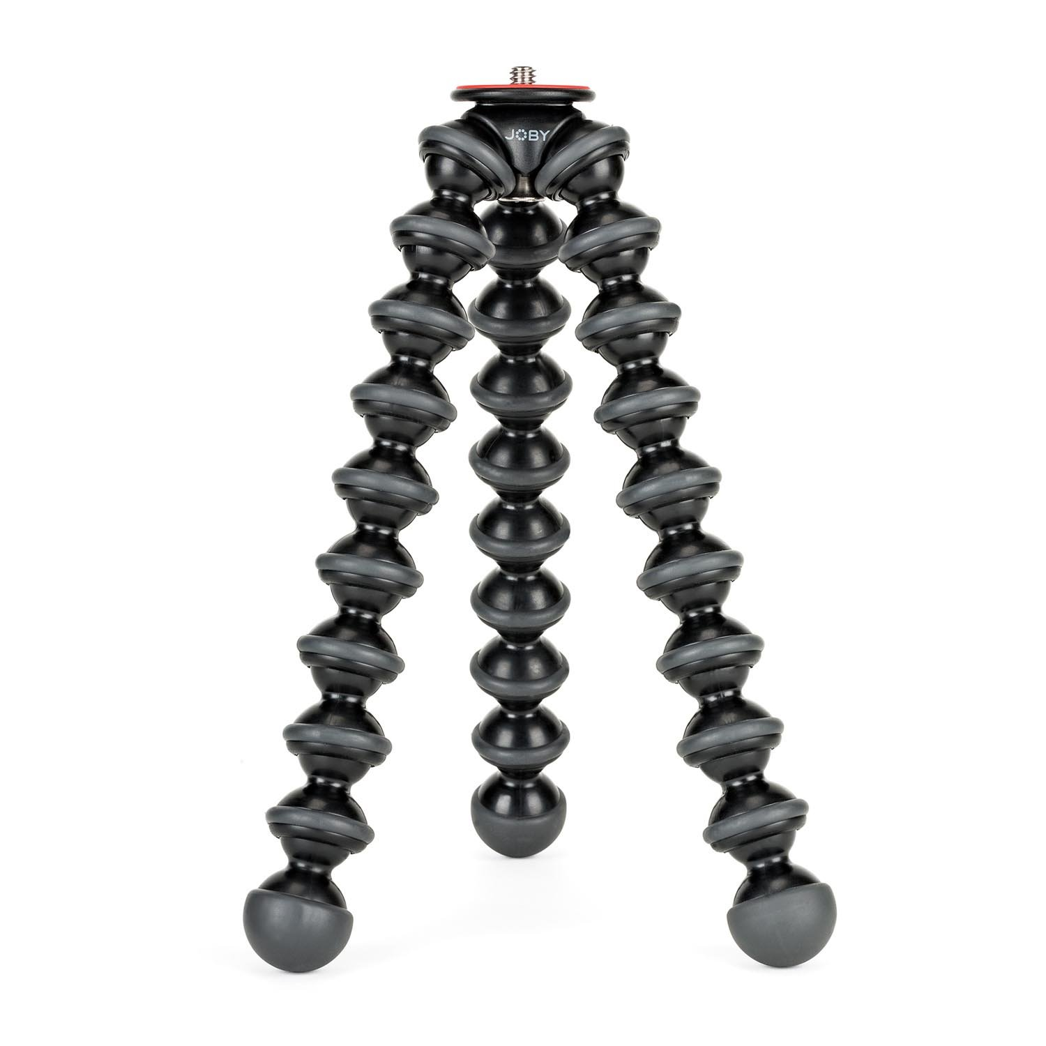 Un trípode JOBY negro flexible con múltiples rótulas para mayor estabilidad.
