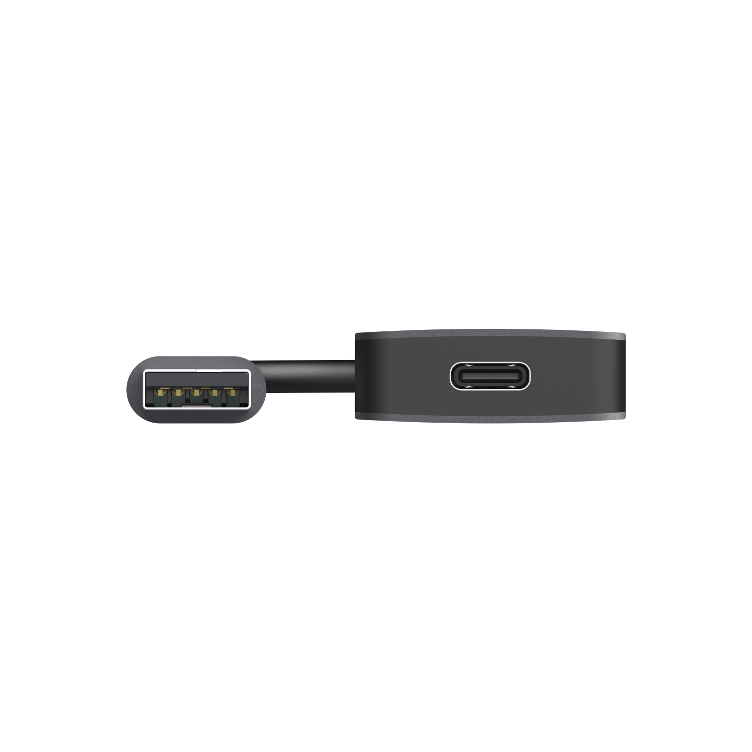 Adattatore hub USB-C con connettori USB e USB-C.