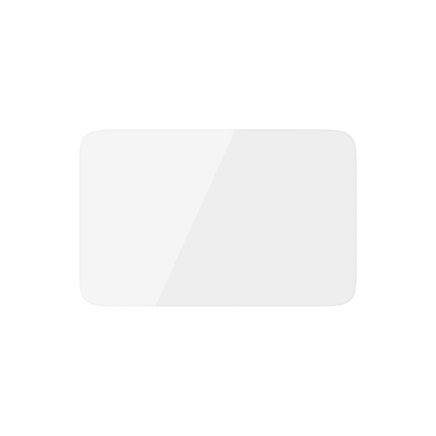 Przezroczysta, prostokątna osłona ekranu na białym tle, lekko pochylona.