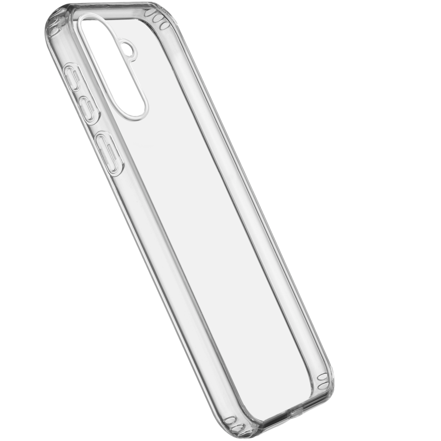 Transparente Handyhülle. Die Hülle ist transparent und hat einen Ausschnitt für die Kamera.