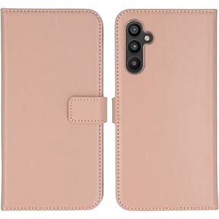 SELENCIA Samsung Galaxy A34 5G, real leather booktype, pink Telefoonhoesje voor Samsung Galaxy A34 5G Roze