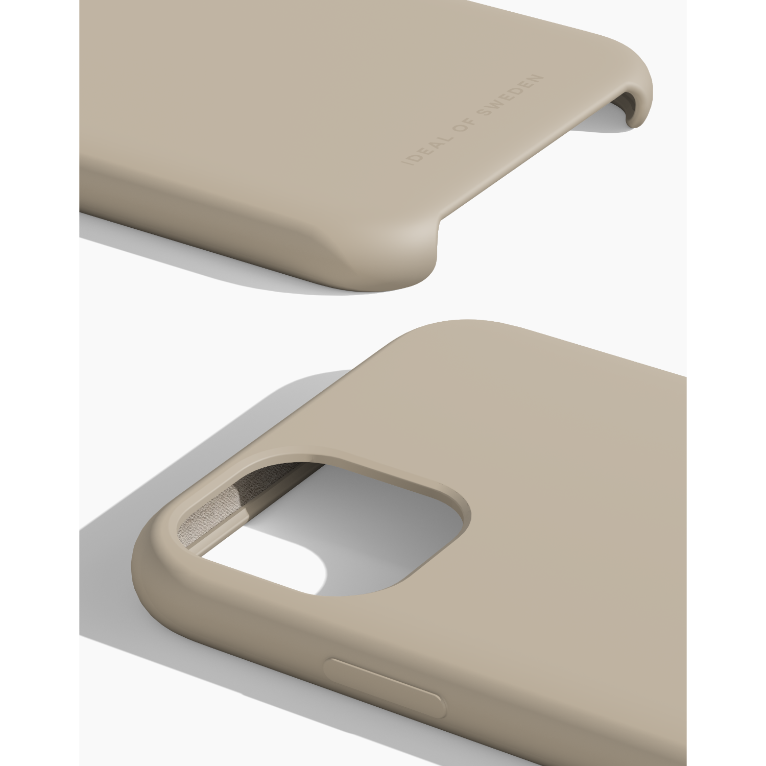 Beige Handyhülle, Ideal of Sweden, Nahaufnahme der Ecke.